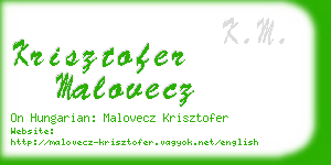 krisztofer malovecz business card